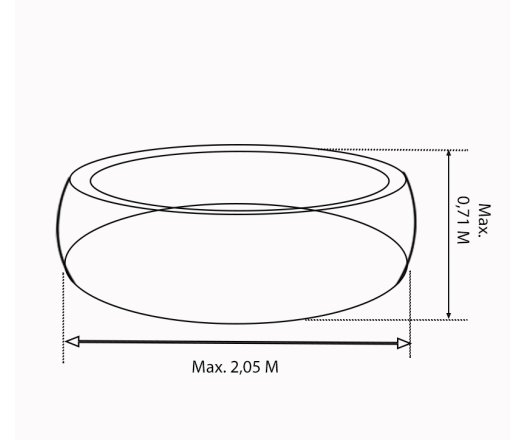 Habillage hexagonal pour spas et piscines gonflables, Bois, 2.60 x 2.10 m, 5.46m²