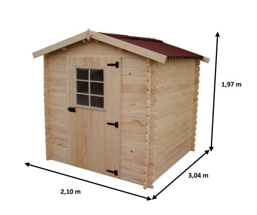 Abri Albon, Epicéa Madriers 20mm, 2.10 X 3.04 m, 6.38m²