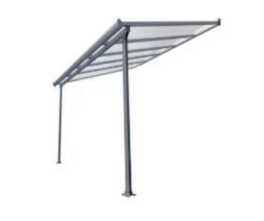 Toit terrasse avec rideau d'ombrage extensible, Aluminium gris anthracite, 2.75 x 2.45, 6.70m²