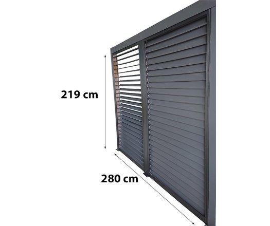 Ventelles aluminium mobiles pour côté 3 m pour pergola bioclimatique PER 3630 BI et PER 2430 BI