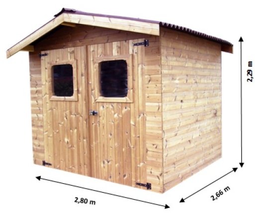 Abri Thermabri, THT Madriers 28mm, 2.31 x 2.11m, 4.87m²