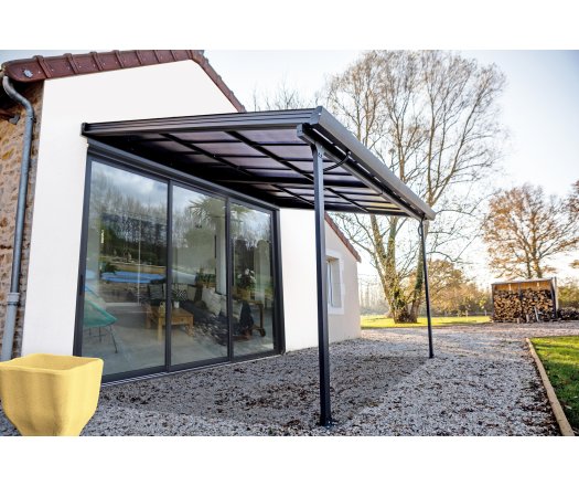 Toit terrasse, Aluminium avec toit amovible gris anthracite, 3.00 x 4.00, 12m²