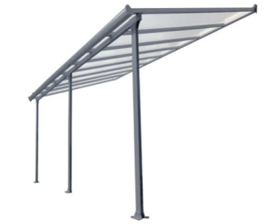 Toit terrasse, Aluminium gris anthracite, 3.05 x 5.00 m, 15.25m²