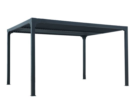 Pergola Bioclimatique avec ventelles écru, Aluminium gris anthracite, 3.60 x 3.00m, 10.80m²