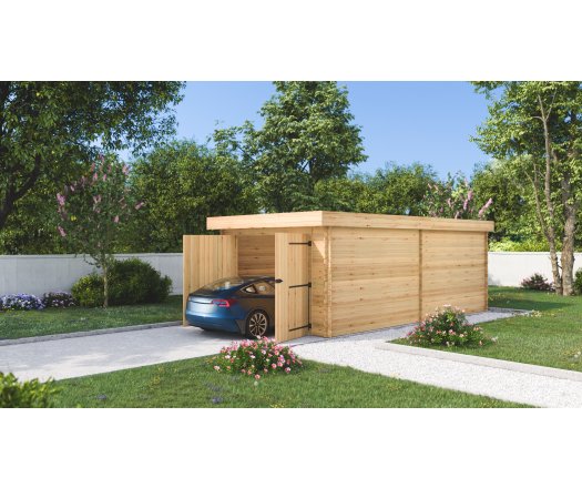 Garage Donur, Epicéa Madriers 28mm, 3.10 x 6.00m, 19.00m²