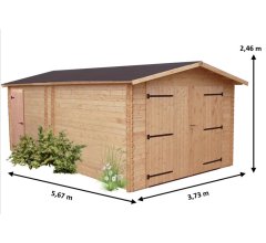 Garage Denis, Douglas Madriers 28mm, 3.50 x 5.40m, 19.00m²