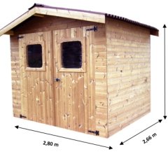 Abri Thermabri, THT Madriers 28mm, 2.31 x 2.11m, 4.87m²