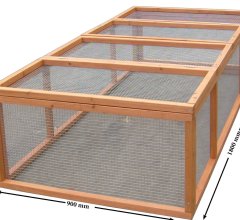 Enclos au sol grillagé, Bois, 1.80 x 0.90m, 1.62m²