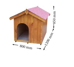 Niche à chien moyen, Bois, 0.80 x 1.20m, 0.96m²