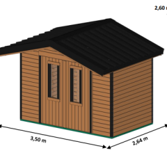 Abri Theta, THT Madriers 28mm, 3.50 x 2.64m, 9.2m²