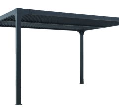 Pergola Bioclimatique avec ventelles écru, Aluminium gris anthracite, 3.60 x 3.00m, 10.80m²