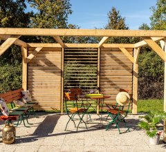 Pergola Veneto, Bois douglas, 3.40 x 3.10 m, 10.50m²