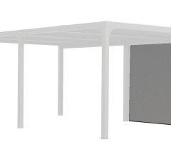 Rideau pour pergola bioclimatique PER 3660 BI avec  rail pour les demi-côtés 5,98 m couleur gris