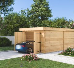 Garage Donur, Epicéa Madriers 28mm, 3.10 x 6.00m, 19.00m²