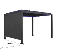 Store déroulant latéral pour pergola bioclimatique motorisée PER  3040 ELEC et PER 3060 ELEC pour côté 3 m couleur gris