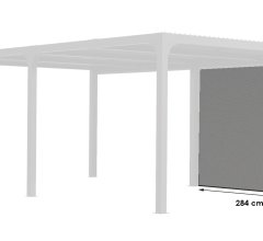 Rideau pour pergola bioclimatique PER 3660 BI avec  rail pour les demi-côtés 5,98 m couleur gris