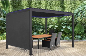 Store déroulant latéral pour pergola bioclimatique motorisée PER  3040 ELEC et PER 3060 ELEC pour côté 3 m couleur gris