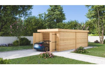 Garage Donur, Epicéa Madriers 28mm, 3.10 x 6.00m, 19.00m²